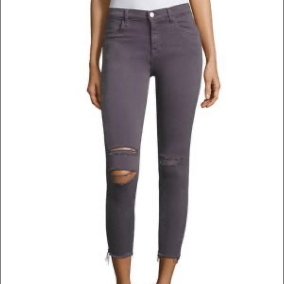 J Brand Alana High Rise Crop Distressed Skinny- 27 - Picture 1 of 6